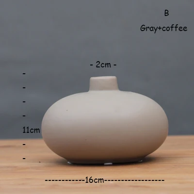Классическая черная/белая керамическая ваза, Настольная Маленькая ваза, китайская фарфоровая ваза для цветов, креативный подарок, домашний декор - Цвет: B gray coffee