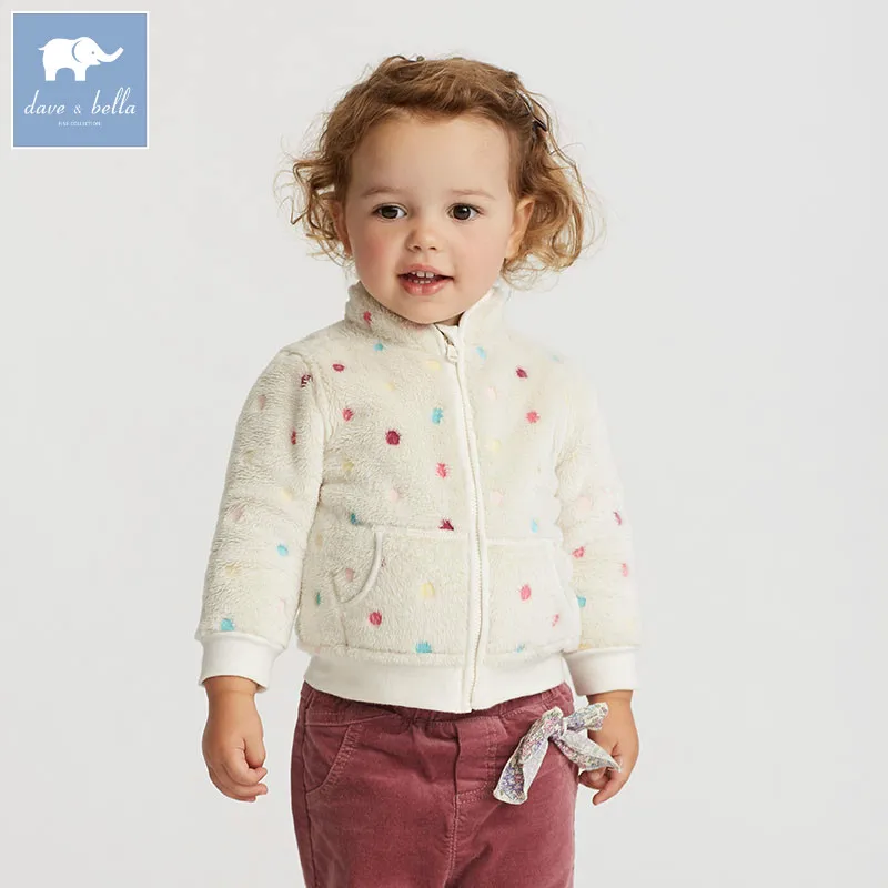 

DB6316 dave bella autumn infant baby girls coat fashion clothes toddler printed coats children high quality tops