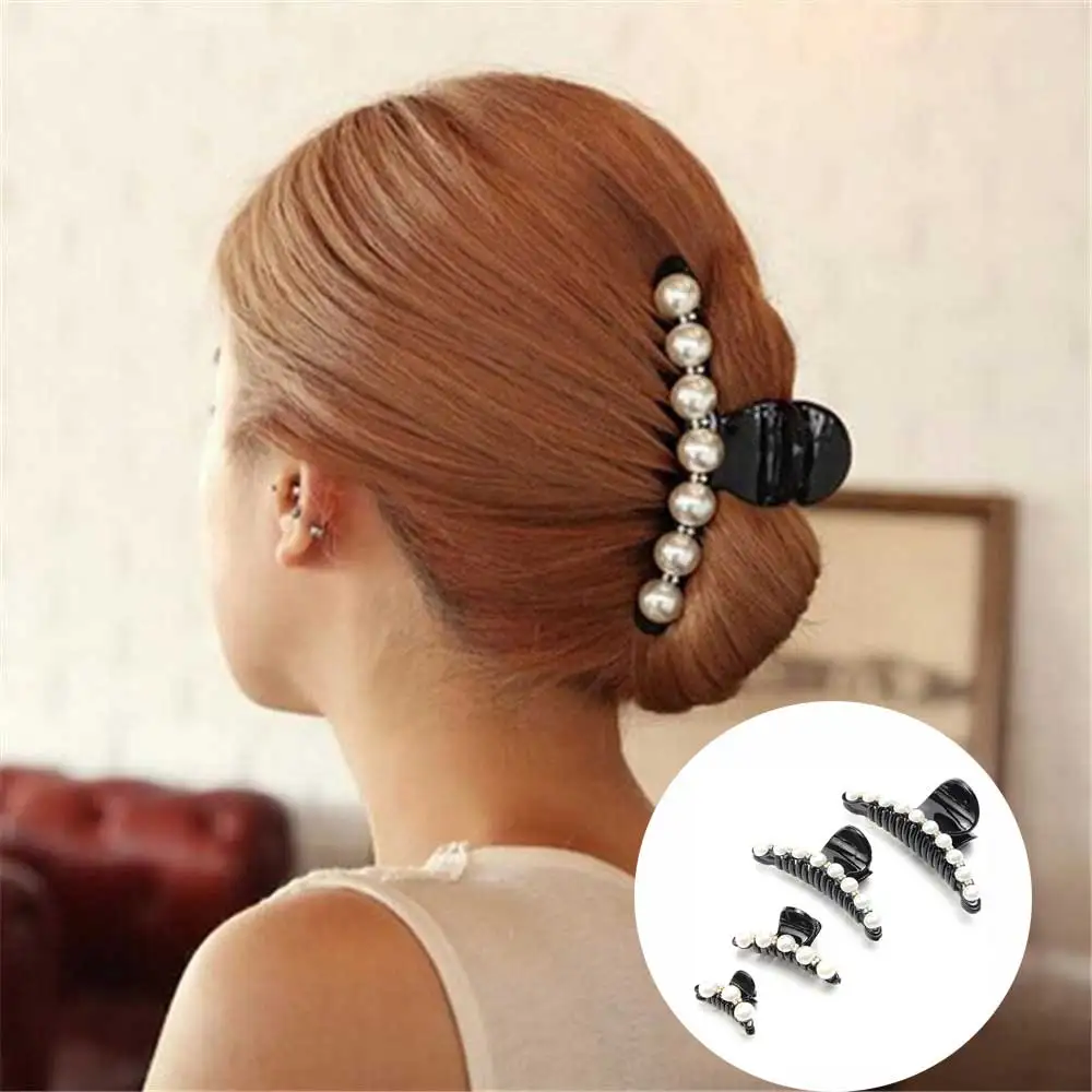 

1 PC Pearls Hairpins Banana Clips Hair Accessories Ornaments Headwear Hair Clip Hair Claws For Women Girl