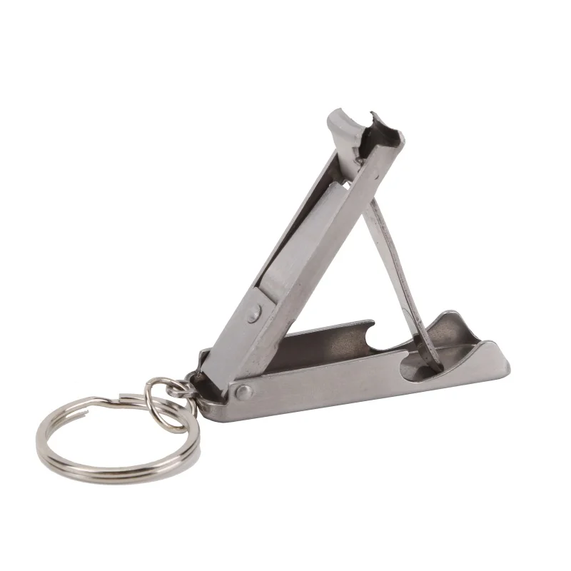

2 In 1 Pocket Tool Outdoor Bottle Opener Toe Nail Clippers Cutter Key Chain Fingernails Ring Travel Bag Attachment Pro