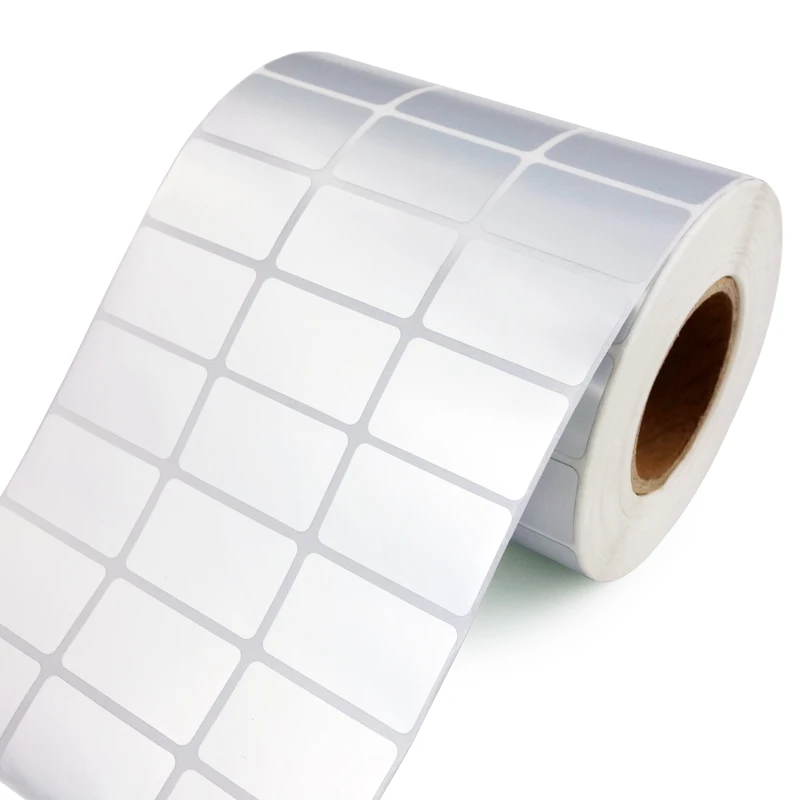 

(5000 stickers per roll ) Silver barcode label rolls 32X19MM matte PET adhesive paper for zebra