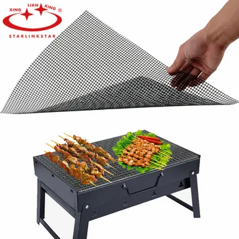 

1 Pcs Non-stick Teflon Mesh Sheet Barbecue Mat Cooking Mat Grill Heat Resistant Cooking Sheets For BBQ Reusable Kitchen Tools