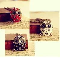 2013 Новое поступление горячая Распродажа модное круглое эмалированное Хрустальное колье Сова N38 - изображение