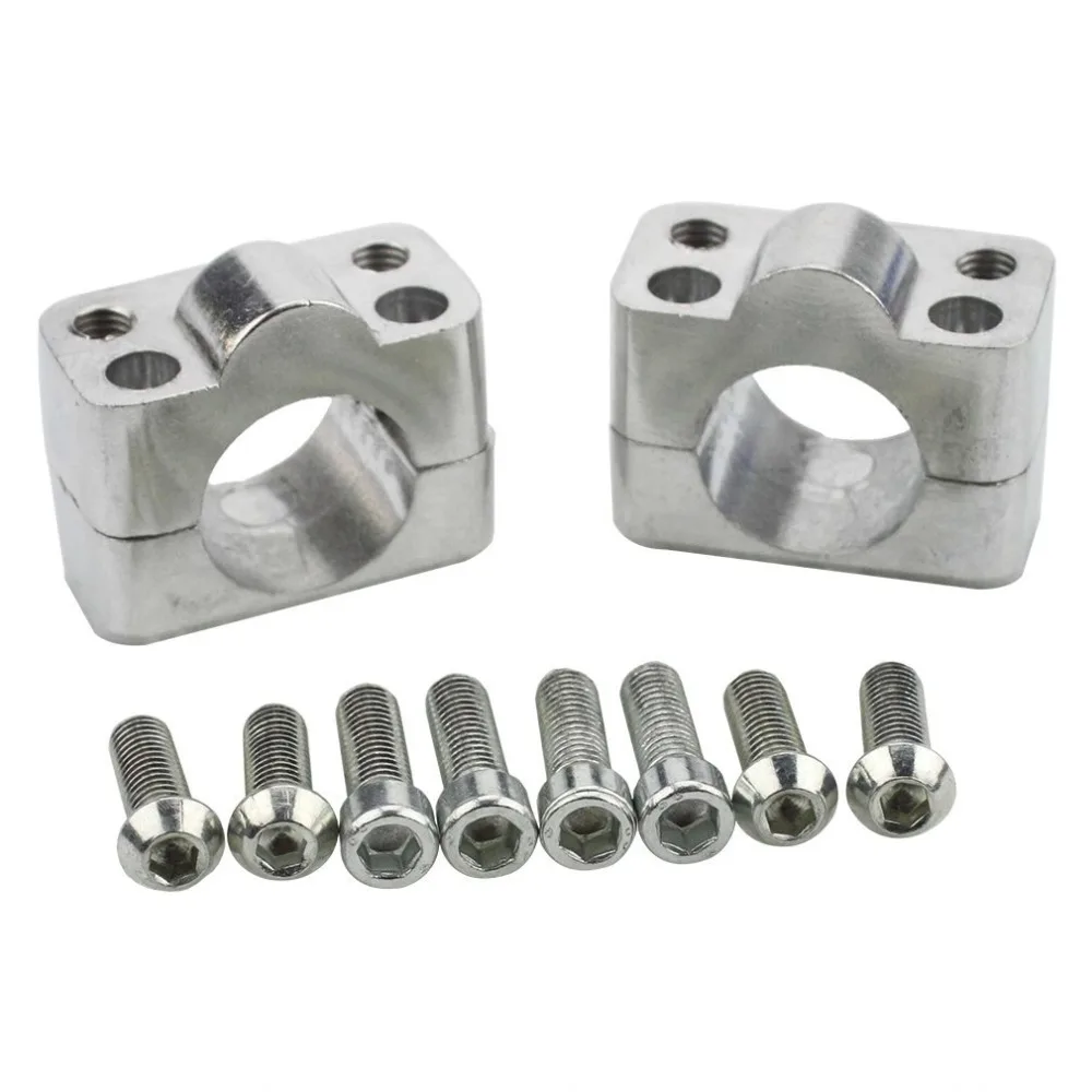 

GOOFIT 1 1/8" 28mm Universal Handlebar Bar Mount Clamp Pad Riser Handle Bar Risers for Dirt Bike & Motorcycle Sliver E031-018