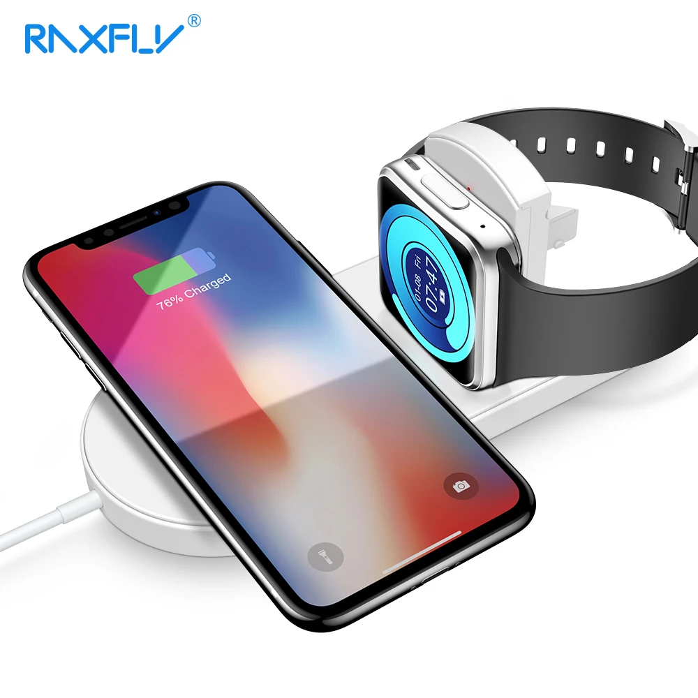 RAXFLY 10 Вт Qi Беспроводной Зарядное устройство для iPhone XS X 8 Plus быстрой зарядки samsung S10
