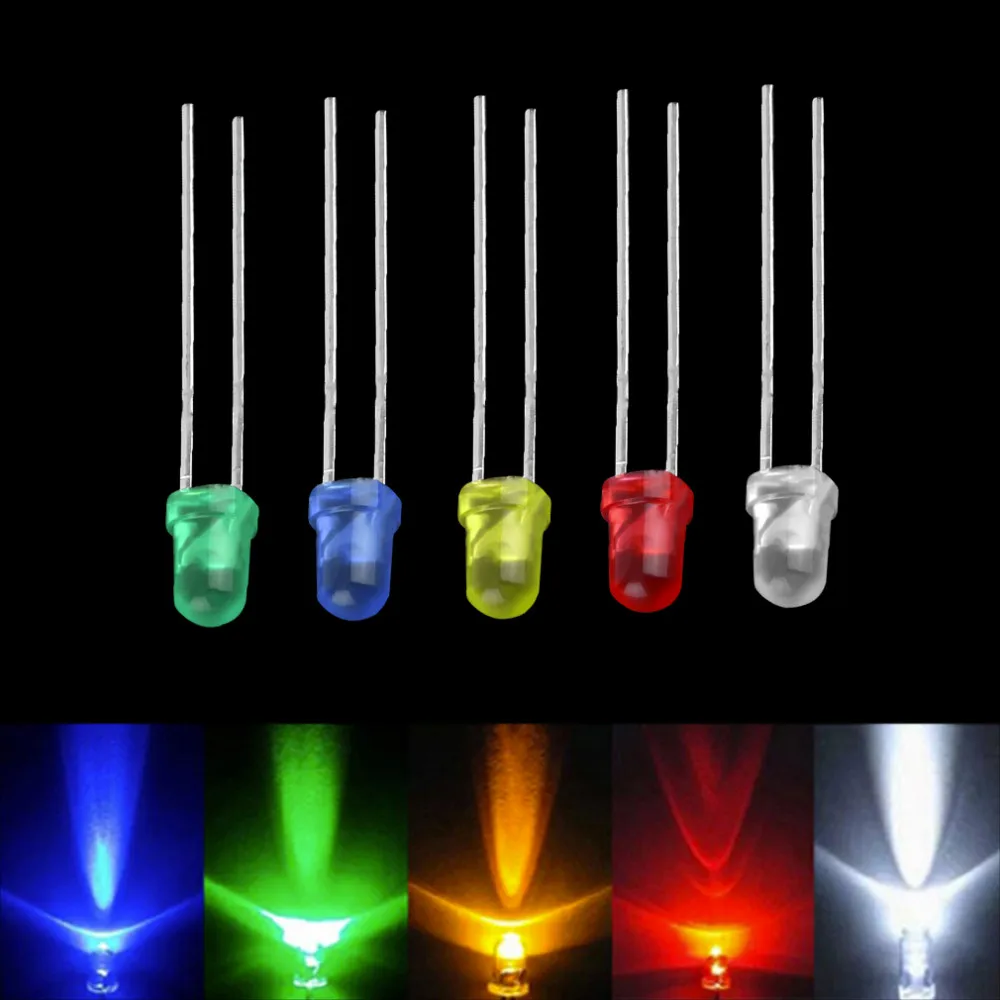 

5MM F5 Light Emitting Diode Green Yellow Blue White Red Led Diode Light Lamp Tricolor Round Package
