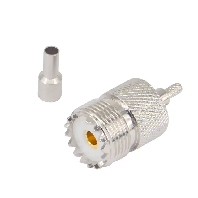 100 Pieces UHF Female Jack SO239 RF Coax Connector Crimp for