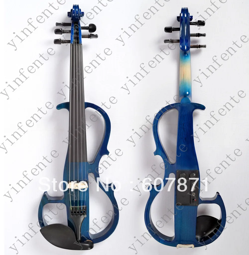 Синий 5 струн 4/4 электрическая скрипка тихий замечательный тон Любой цвет