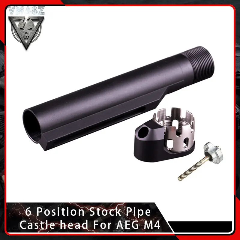 

VMASZ 6 Position Stock Pipe Castle Head for Airsoft AEG M4/M16 AR Enhanced Castle Nut Hunting Paintball Shooting Accessories