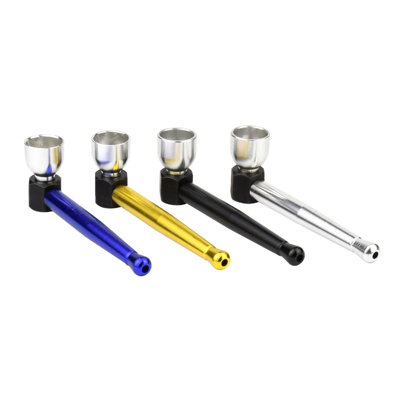

Hot Detachable Smoking Pipe Portable Mini Metal Pipe Red Smoke Tube and Silver Bowl - with a Metal Screen as a Gift