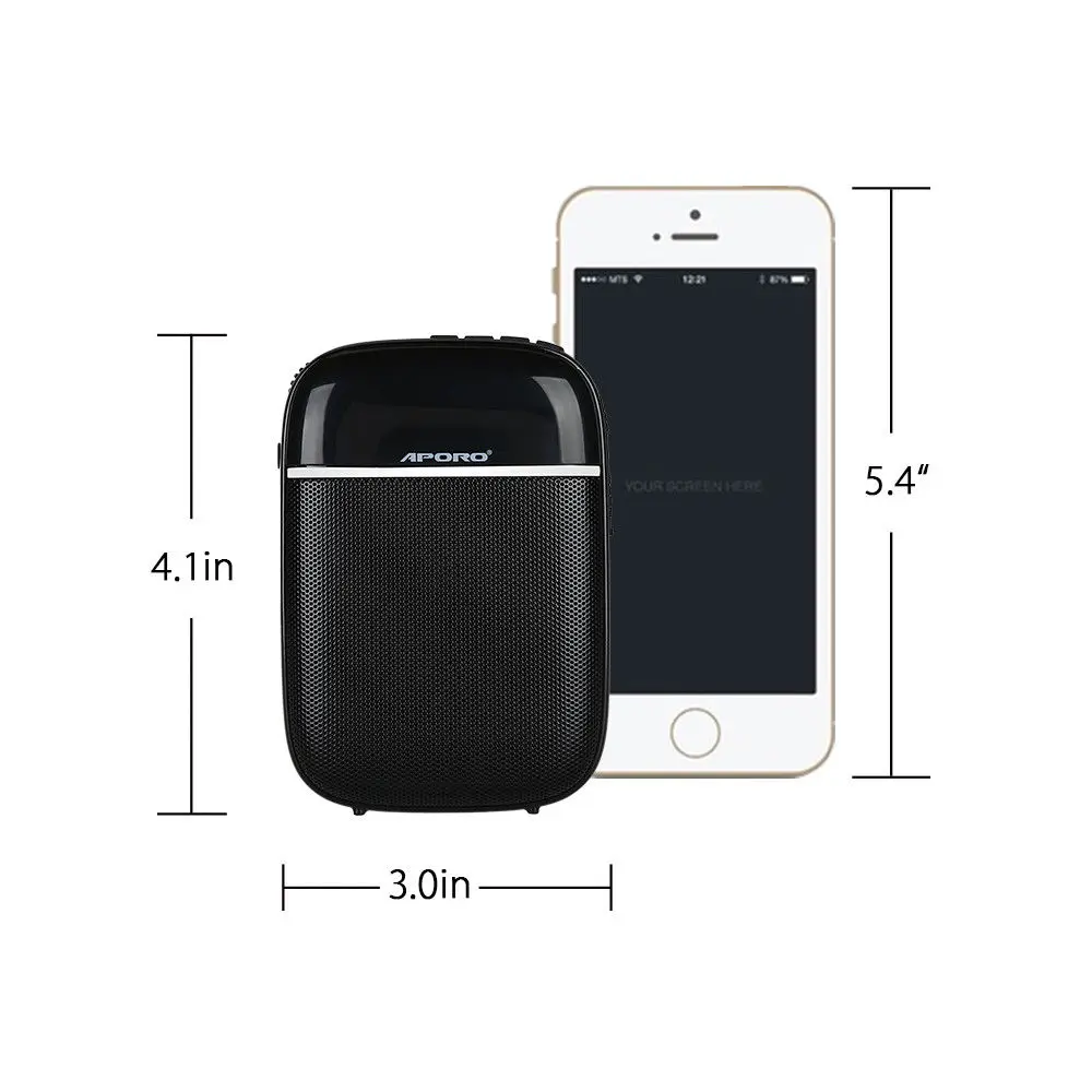 APORO T3 Bluetooth Динамик FM радио карты памяти плеера с UHF Беспроводной микрофон Шум