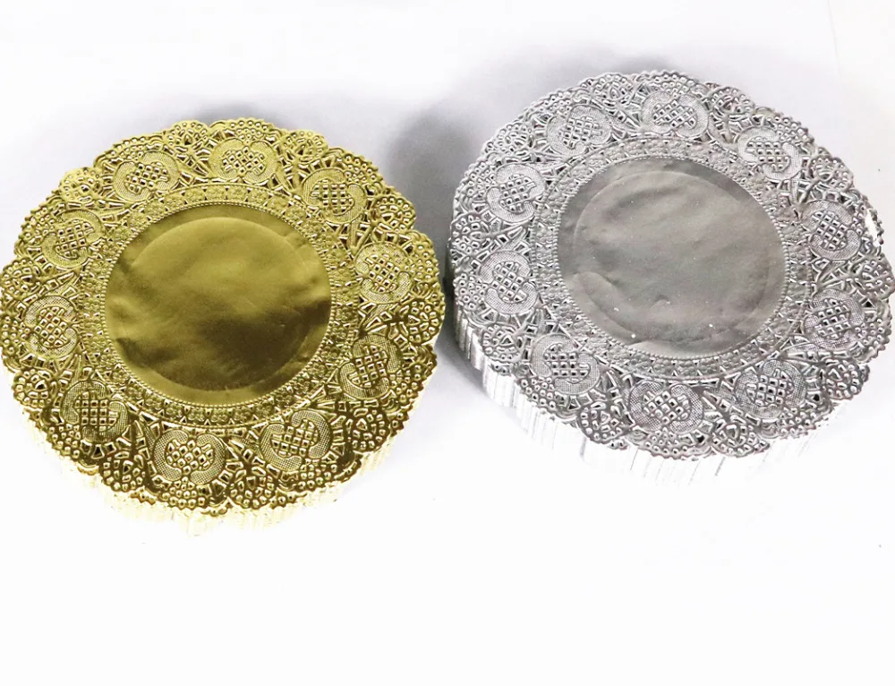 4.5inch Round gold cake paper doilies embossed lace paper placemats gift decorative kit 200pcs/lot