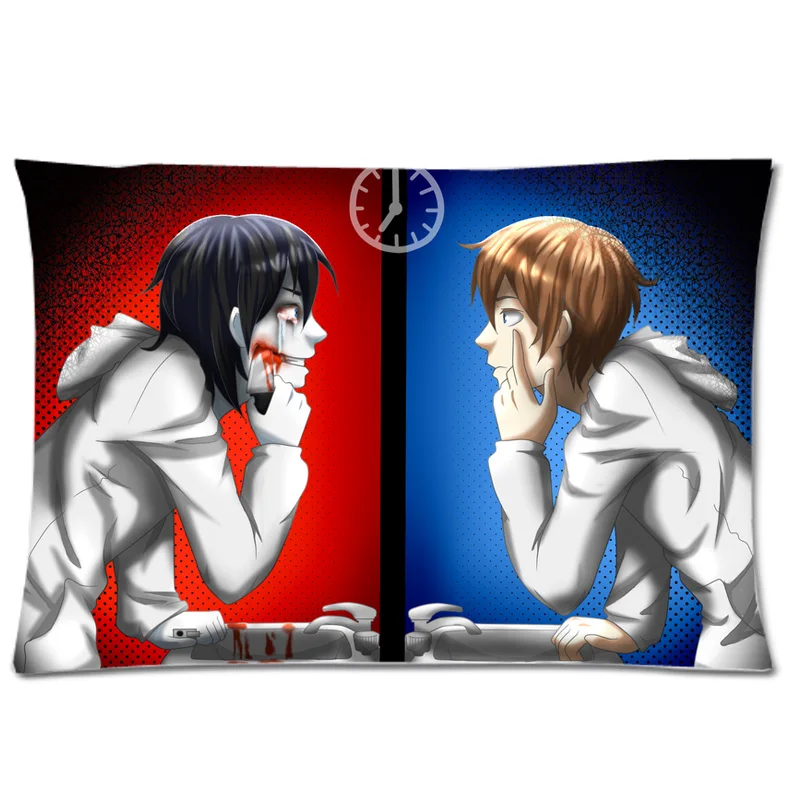 Jeff The Killer Two Side Pillow Cover Decorative Pillow Case Polyester