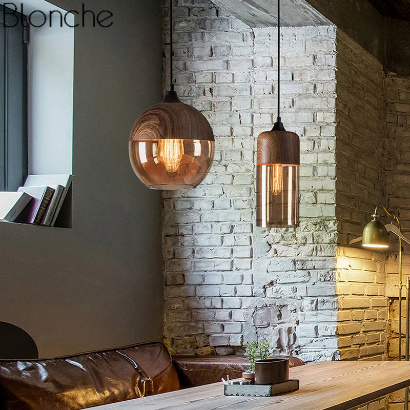 Günstige Moderne Loft Retro Glas Anhänger Lichter Esszimmer Küche Vintage Eisen Hängen Leuchten Industrielle Lampe Wohnkultur E27