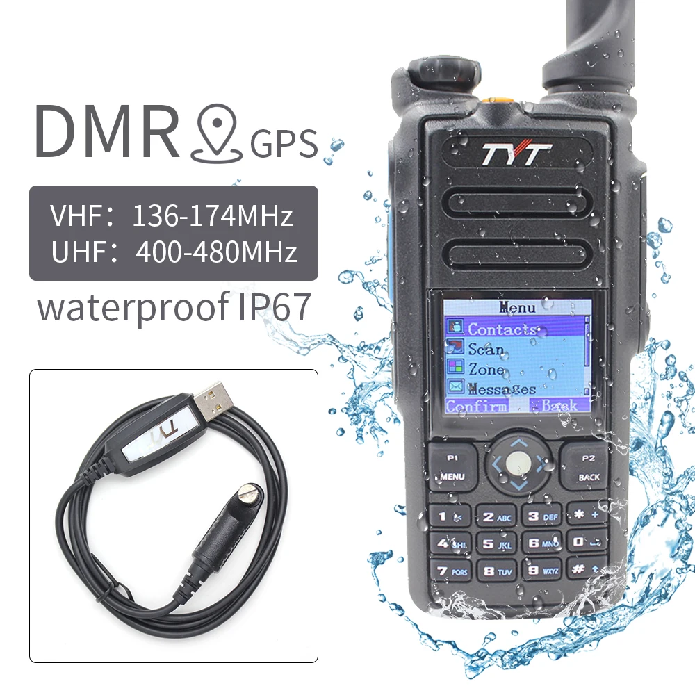 TYT MD- 136-174 МГц 400-480 МГц DMR трансивер дизайн IP67 водонепроницаемая рация