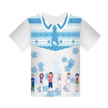 

anime Cartoon AnoHana t shirt Honma Meiko summer digital printing top man women couple tee shirt 5 styles HU479