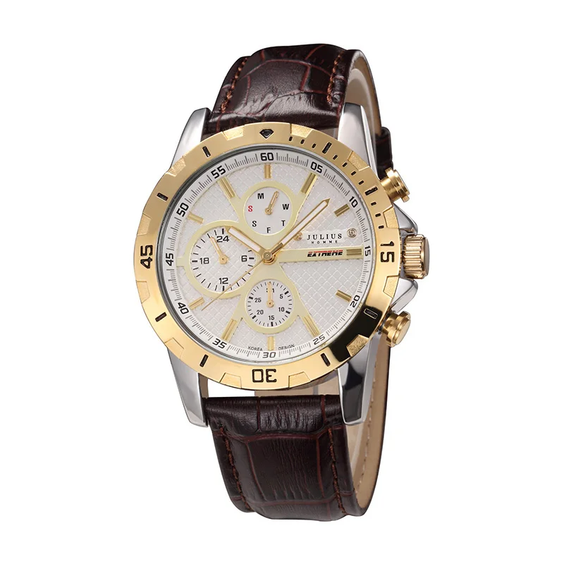 

Julius Men's Homme Watch Japan Quartz Hours Fine Fashion Clock Bracelet Leather Band Boy Birthday Father's Day Gift JAH-056