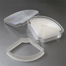 7 шт./компл.) Рифленый Край веерообразных прозрачного поликарбоната Пластик помадка печенье и печенья Резка reposteria выпечки инструменты