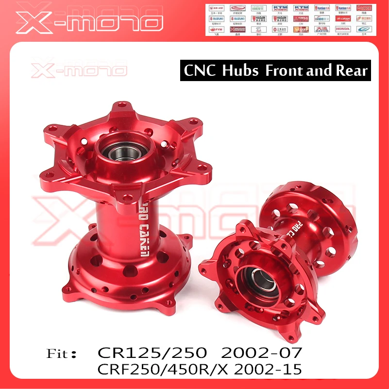 

Motorcycle Billet CNC Wheel Hubs 36 Front and Rear Spokes For RM CR125/250 2002-2007 CRF 250/450R/X 2002-2015