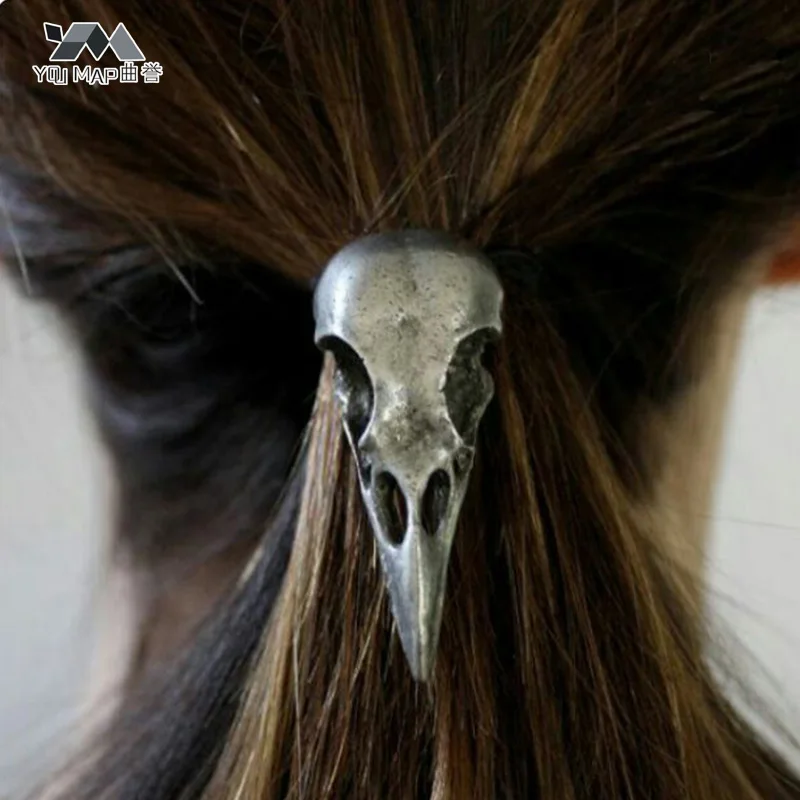 Punk Jewelry Alloy Elastic Bands Crow Skeleton Hair Accessories