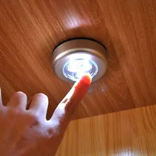 

ICOCO Stick Pat Lamp 3 LEDs Touch Lamp Ceiling Wall/Cabinet Light Mini LED Night Light Battery-powered Bedside Emergency Lamp