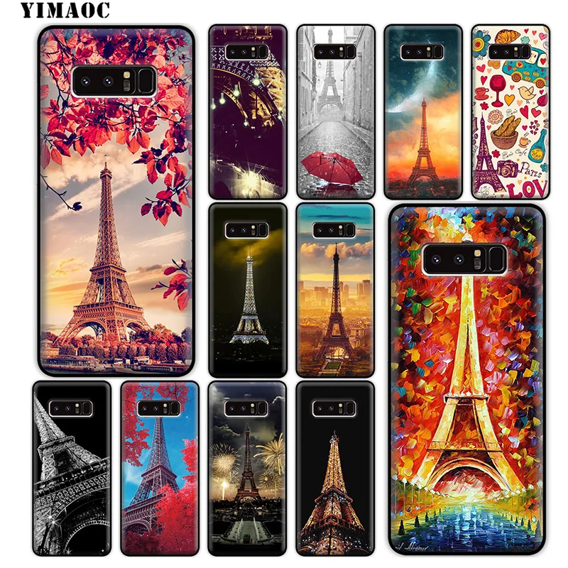 

YIMAOC Eiffel Tower Paris Soft Silicone Case for Samsung Galaxy Note 9 8 A9 A8 A6 Plus 2018 A5 A3 2017 2016 Cover