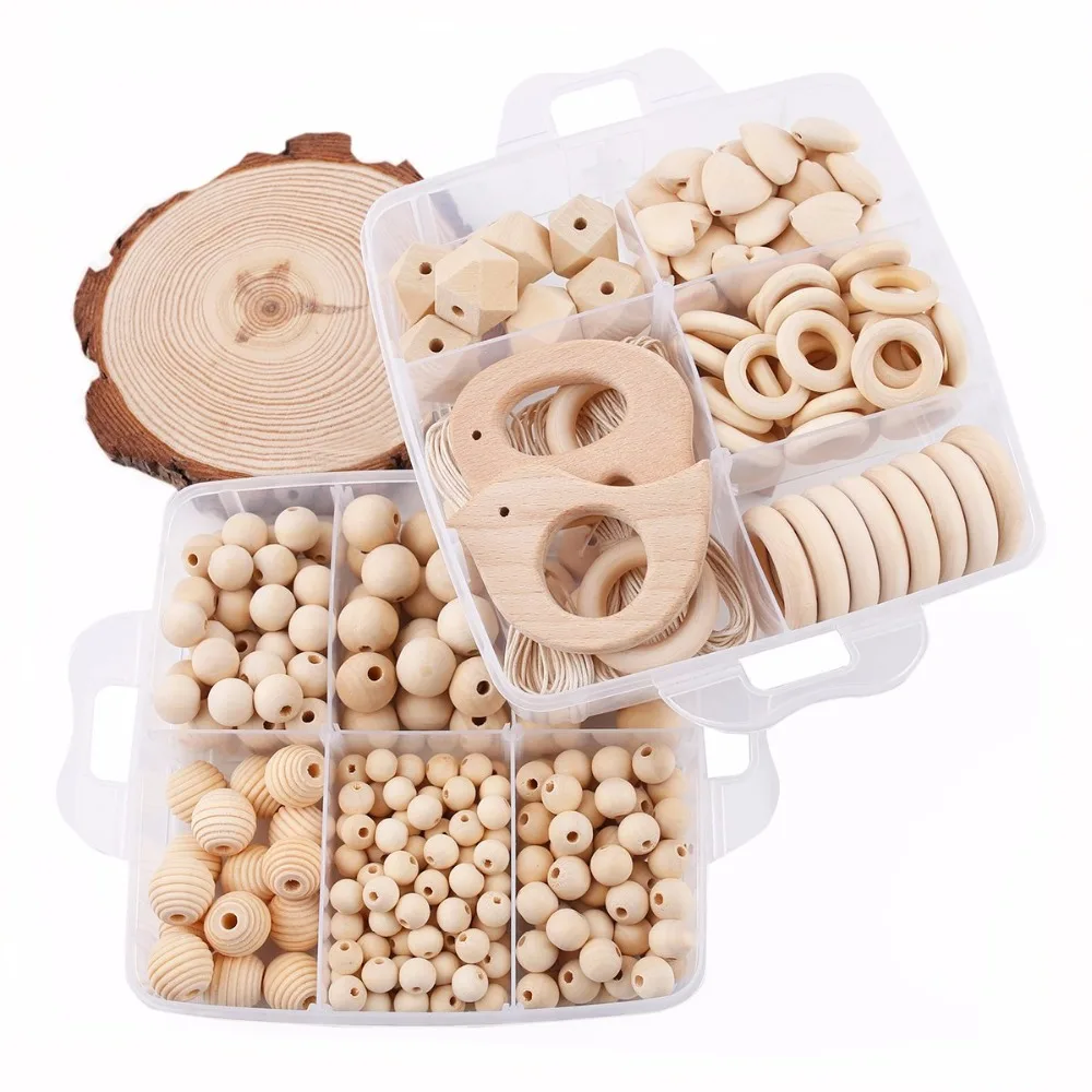 DIY Nursing Jewelry Combination package Crochet beads blending natural round geometry wooden beads Wood ring creative freedom DIY Nursing Jewelry Combination package Crochet beads blending natural round geometry wooden beads Wood ring creative freedom