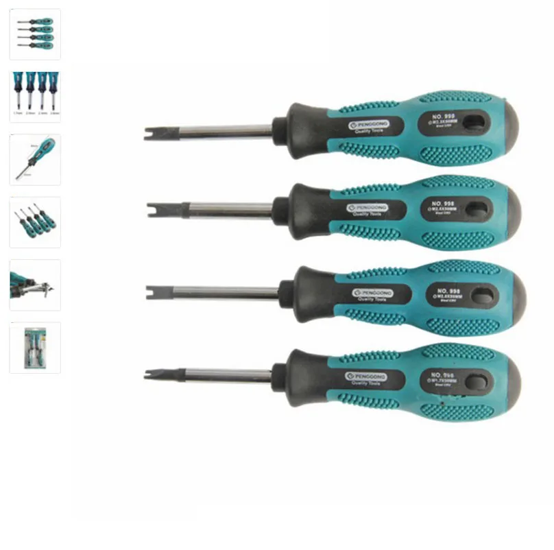 

PENGGONG 4 Pcs Screwdriver Sett Screwdriver Bits U Fork Type Magnetic Slotted Screwdriver Multi Function Hand Tool Set