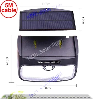 

split mounting 48 LED 900lm Solar Light PIR +motion+radar led ip65 smart switch cheapest street 5M cable wall outdoor l