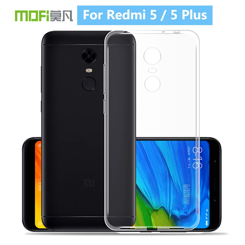 Ультратонкий силиконовый прозрачный защитный чехол из ТПУ для Xiaomi Redmi 5 Plus MOFi |
