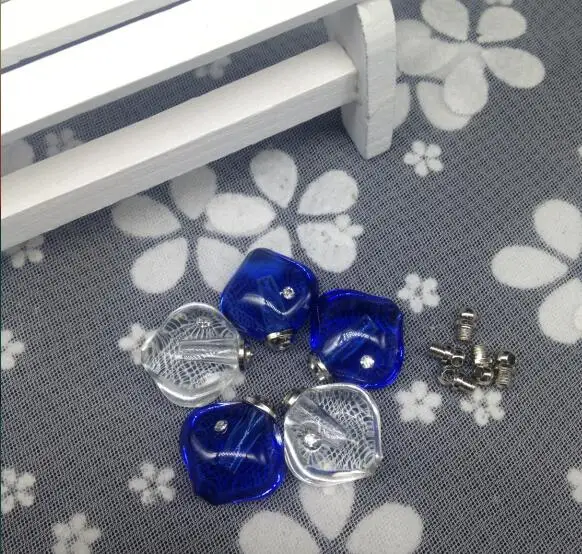 50pcs mini heart crystal vial pendants perfume necklace Essential oil aroma wishing bottle name on rice art charms diy jewelry | Дом и сад