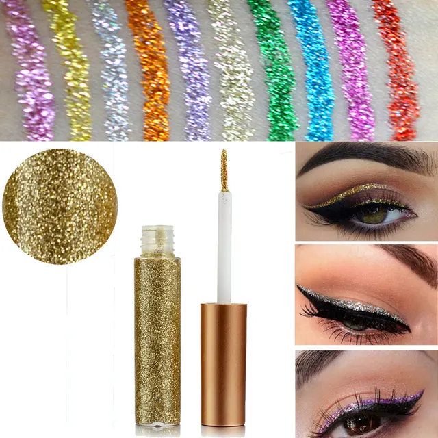 4 Color Long Lasting Waterproof Liquid Glitter Eyeliner Pencils White
