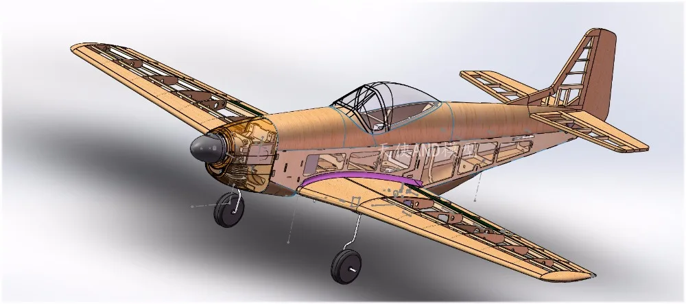 Самодельный balsa wood 1200mm wingspan P51 rc warbird plane|Радиоуправляемые самолеты| |