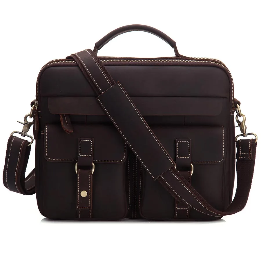 

Brand Genuine Leather Business Briefcase Handbag Men's Cross Body Shoulder Bag Messenger Bags Male Portfolio Handle Pack