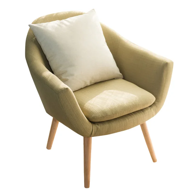 Cheap Elegant Upholstered Fabric Club Chair W/Solid Wood Legs Accent Chair For Home Hotel iving Room Furniture Armchair Contemporary