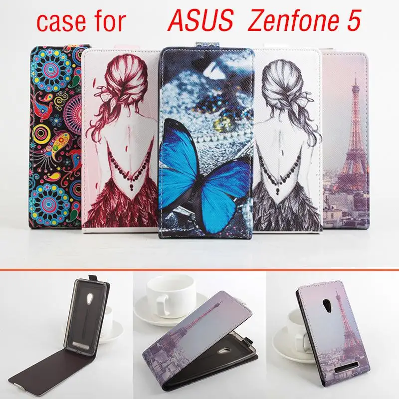 

Luxury Leather Case For Asus Zeonfone 5 Butterfly Flower Tower Patterm Wallet Phone Cases For Asus Zeonfone 5
