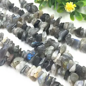 

Natural Stone Labradorite Loose Beads Jewelry Making Irregular Chip Freeform Gravel Spacer 5-7mm DIY Necklace Bracelet 32" A188