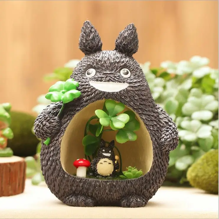 

Totoro Chinchilla Money Box Home Decor Resin Crafts Savingbox Coin Bank Landscape Light Piggy Bank Birthday Gift