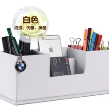 Популярные творческие деревянный Искусственная кожа office держатель пера пенал офисный стол Организатор Канцелярские Косметика для макияжа хранения 202c