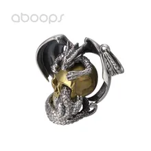 Vintage 925 Sterling Silver Dragon & Skull Pendant for Men Boys Free Shipping Vintage 925 Sterling Silver Dragon & Skull Pendant for Men Boys Free Shipping