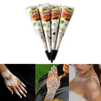 

Popular 3 tattoo Model Body Painting Art akvagrim Henna White Henna Cone Mehendi Tattoo Tool Temporary Tattoo Kit Gift