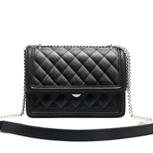 Fashion European and American style high quality cowhide women's bag new leather rhombic chain bag diagonal shoulder bag women