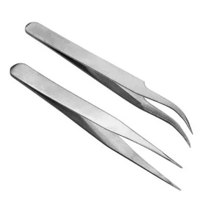 

FJS!2 X Stainless Steel Nail Art Tweezer Tool Gems Eyelash Nail Art Picking Tool