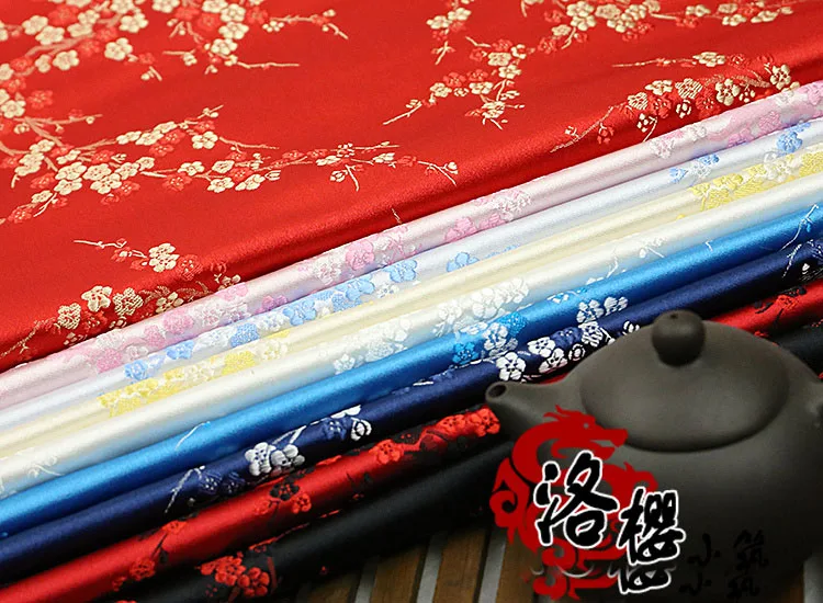 Толстый китайский дамасский Костюм Платье Халаты Ципао одежда кимоно атлас сливы жаккардовая парчовая ткань