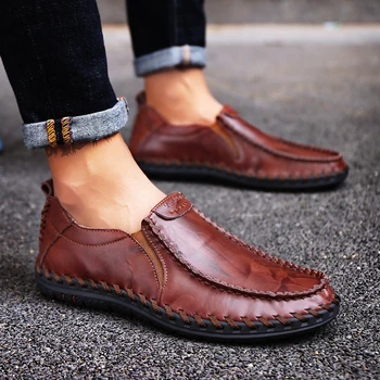 

Vogue Nice New Pop Men Handmade Leather Creepers Loafers Casual Shoes For Men Cheap Male Comfortable Male Shoes 28-66 Size