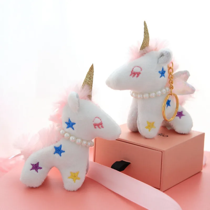 

1Pc Cute Fly Winged Unicorn Stitch Keychain Backpack Doll Bag Pendant Stuffed Animal Mini Soft Plush Toy Kawaii Kids Girl Gift