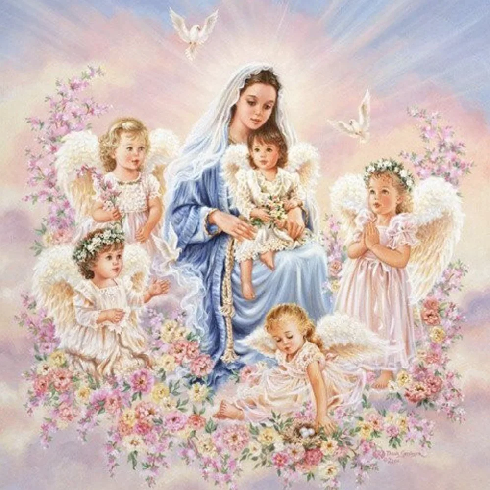 

Religious Diamond Painting, Diamond Embroidery, the Virgin Mary and Little Angels,Diamond Cross Stitch Kits,Diamond Mosaic, Gift