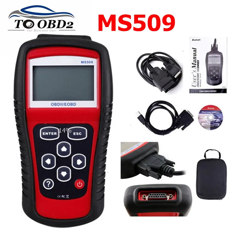 MS509 многоязычный диагностический инструмент OBD2/EOBD автоматический считыватель кодов работает для США и Азии и Европы Автомобильный сканер MS 509