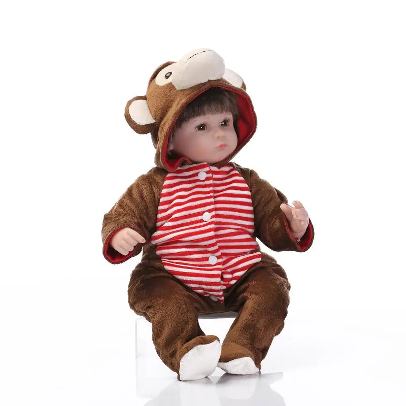 

DollMai bebes reborn cartoon monkey clothing silicone reborn baby girl dolls for children birthday gift toy dolls bonecas alive