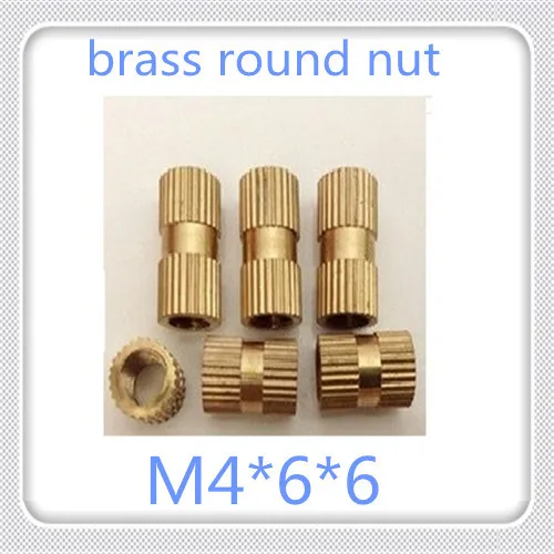 1000pcs/lot High Quality M3*6*6 Through hole Brass Insert Round Nut